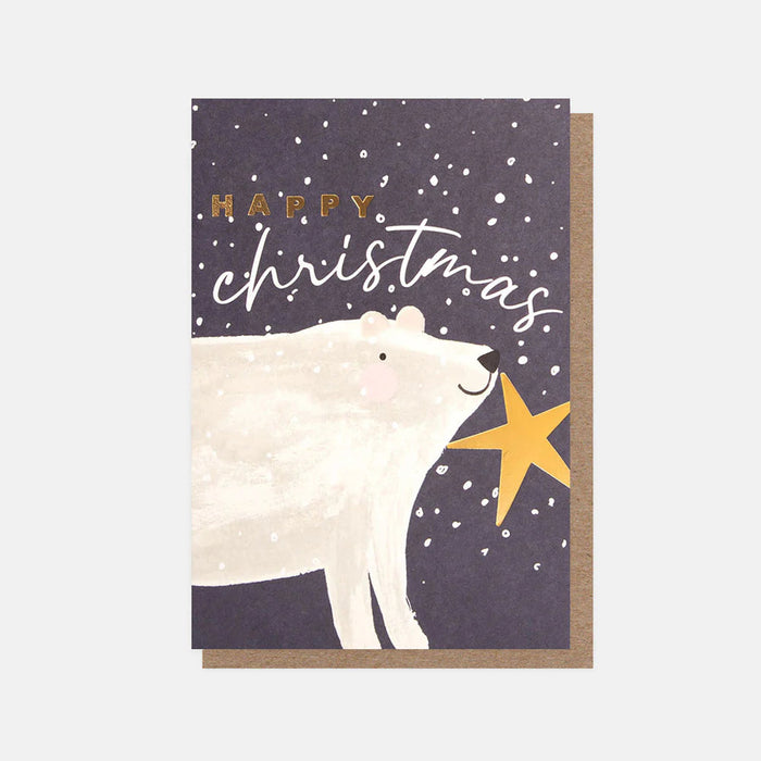 Grreeting Card - Xmas Pack Polar Bear Snow Navy