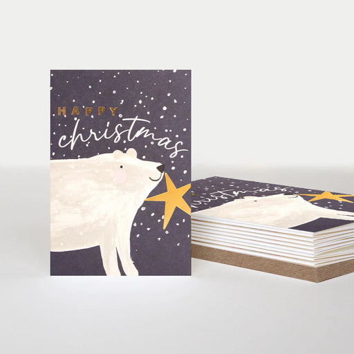 Grreeting Card - Xmas Pack Polar Bear Snow Navy