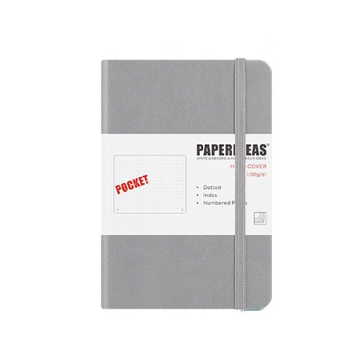 Hardcover A6 Notebook Dotted - Gun Grey