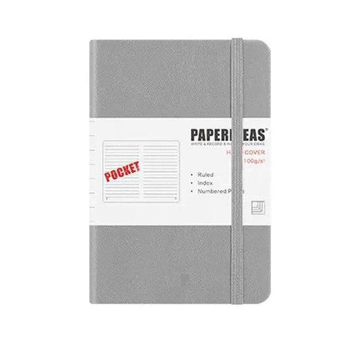 Hardcover A6 Notebook Lined - Gun Grey