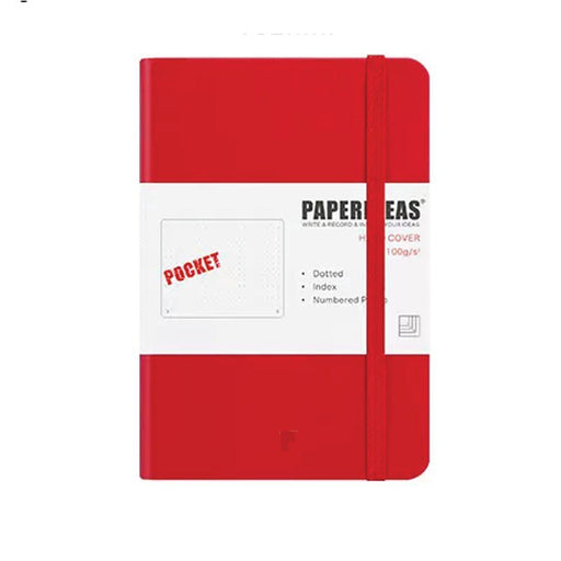 Hardcover A6 Pocket Notebook Dotted - Red
