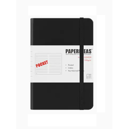 Hardcover A6 Pocket Notebook Lined - Black