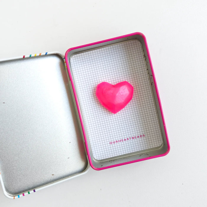 Heart Metalic Pink Brooch