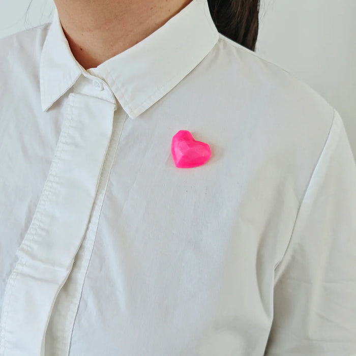 Heart Metalic Pink Brooch