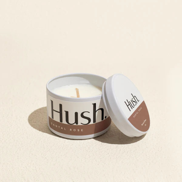 Hush Candle 4 Oz Tin - Santal Rose