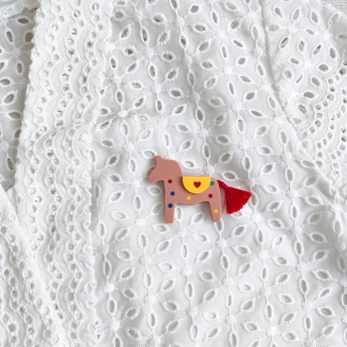 Horse Polkadot Brown Brooch