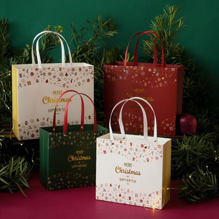 Gift Bag L - Merry Christmas & Happy New Year - White