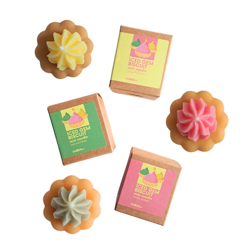 Iced Gem Biscuit Candle Pink