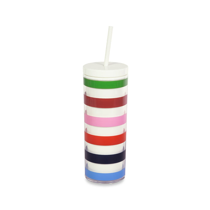 Kate Spade Acrylic Tumbler with Straw-Adventure Stripe