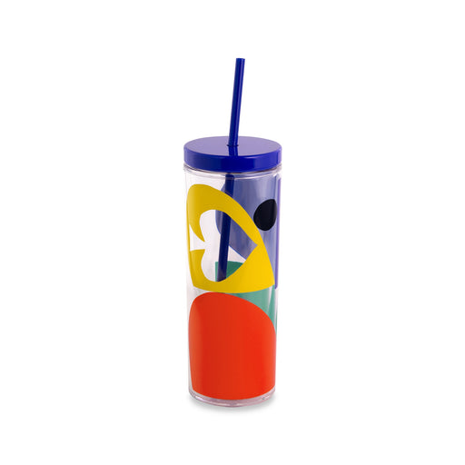 Kate Spade Acrylic Tumbler with Straw-Colorblock
