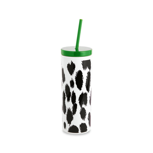 Kate Spade Acrylic Tumbler with Straw-Modern Leopard