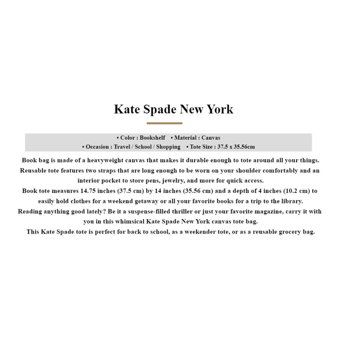 Kate Spade Canvas Book Tote-Bookshelf