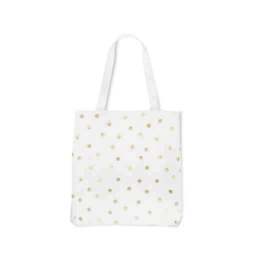 Kate Spade Canvas Book Tote -Gold Dot with Script