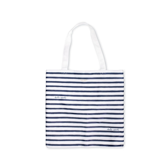 Kate Spade Canvas Book Tote-Navy Painted Stripe
