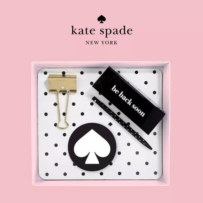 Kate Spade Desk Gift Set-Black & White Dot