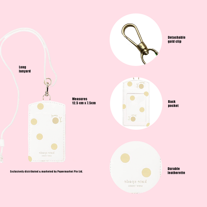 Kate Spade ID Holder-Gold Dot with Script