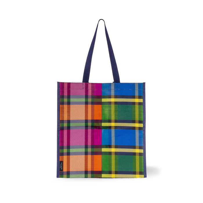 Kate Spade Multi Purpose Reusable Shopping Grocery Tote - Grand Plaid Duo