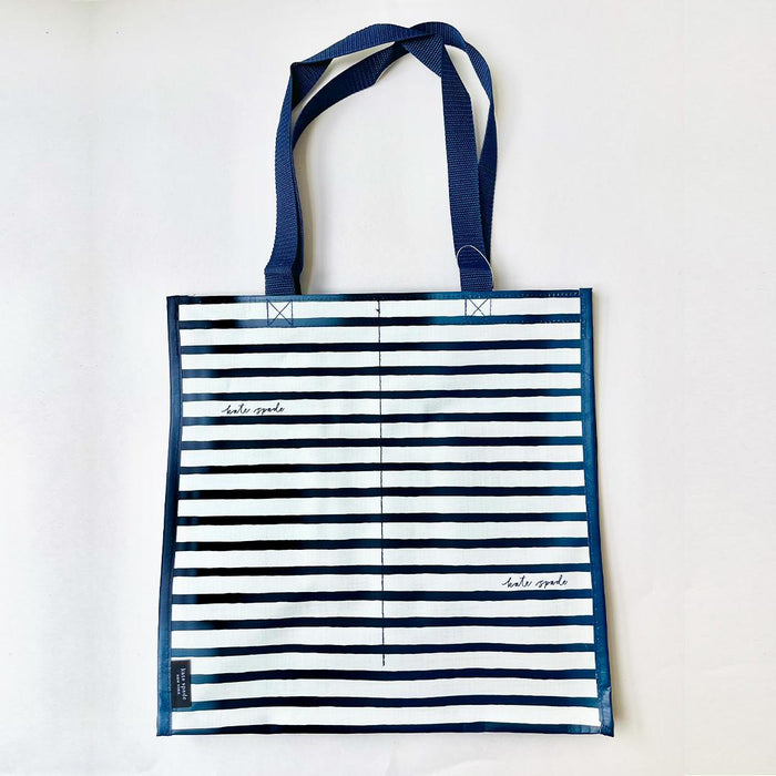 Kate Spade Multi Purpose Reusable Shopping Grocery Tote - Navy Painted Stripe