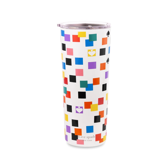 Kate Spade Stainless Steel Tumbler-Scattered Checks