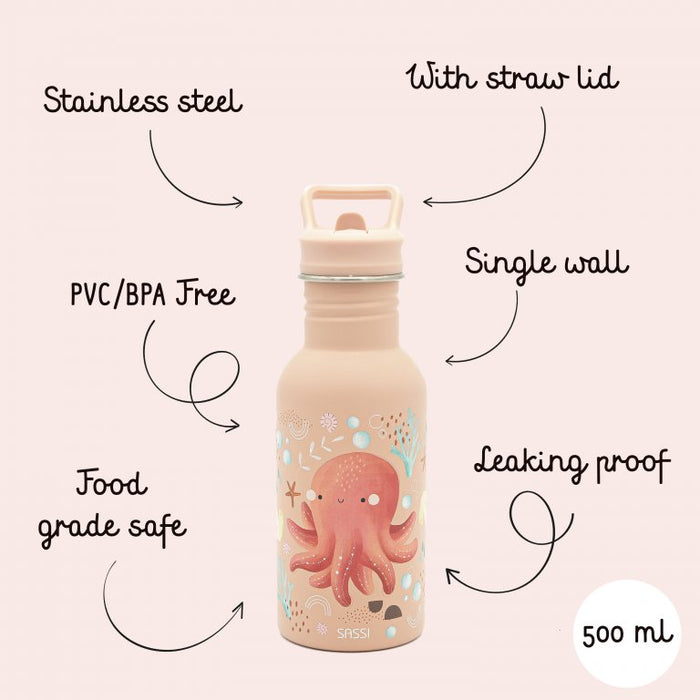 Kids Stainless Steel Bottle (500 ml) - Slurpy The Octopus