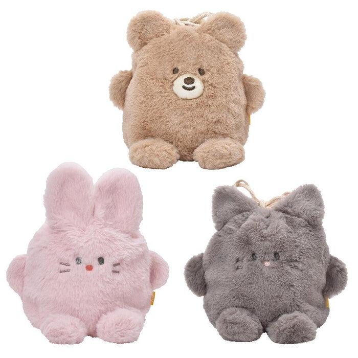 Koromarusan & Friends Drawstring Pouch - Suama Pink Bunny