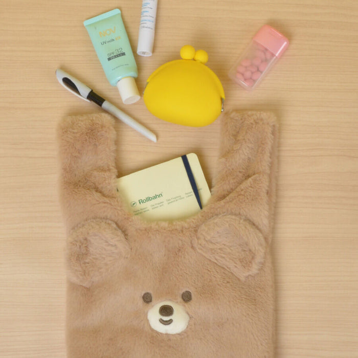 Koromarusan & Friends Furry Tote Bag - Suama Pink Bunny