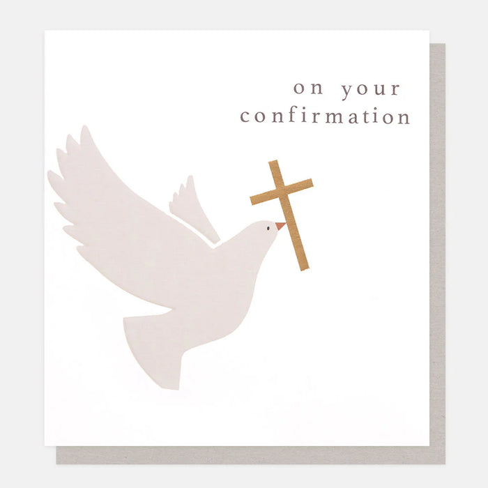 Greeting Card - Golden Confirmation Dove