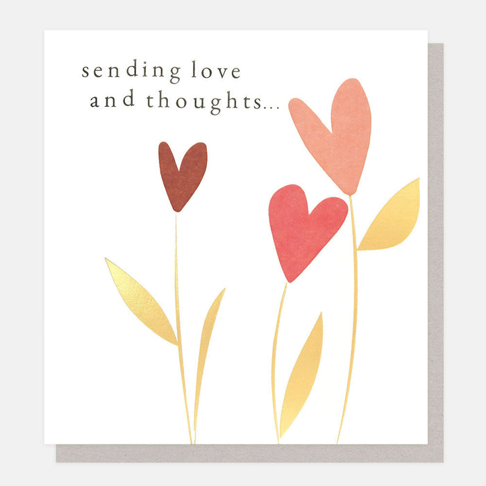 Greeting Card - Golden Sending Love Thoughts
