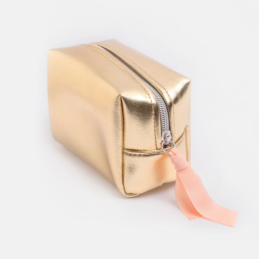 Mini Cube Gold Cosmetic Bag