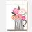 Greeting Card - Mothers Day Stripey Vase Flower