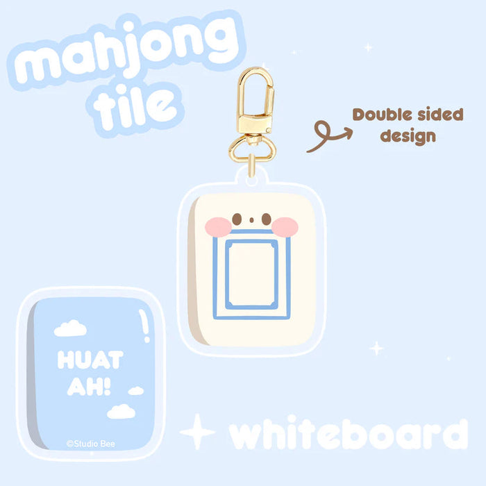 Mahjong WHITEBOARD Double Sided Keychain