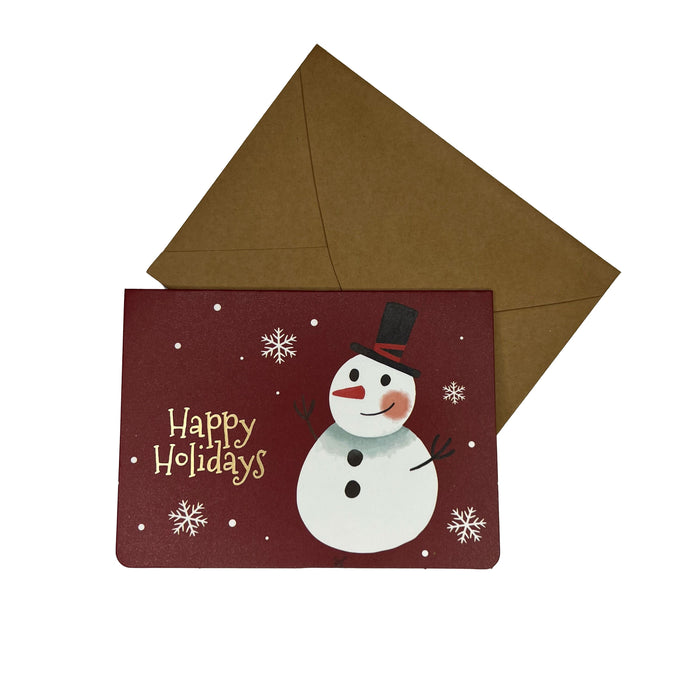 Mini Christmas Gift Card - Happy Holidays Snowman