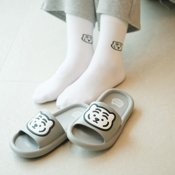 Muzik Tiger Cloud Slippers - 250mm Grey/White Tiger