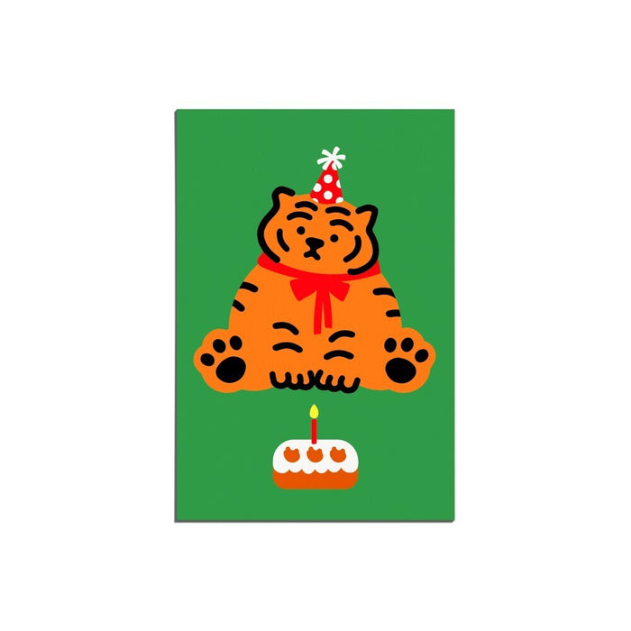 Muzik Tiger Post Card - Cake Red Tiger