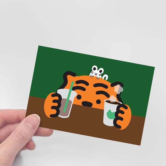 Muzik Tiger Post Card - Iced Hot Coffee Tiger