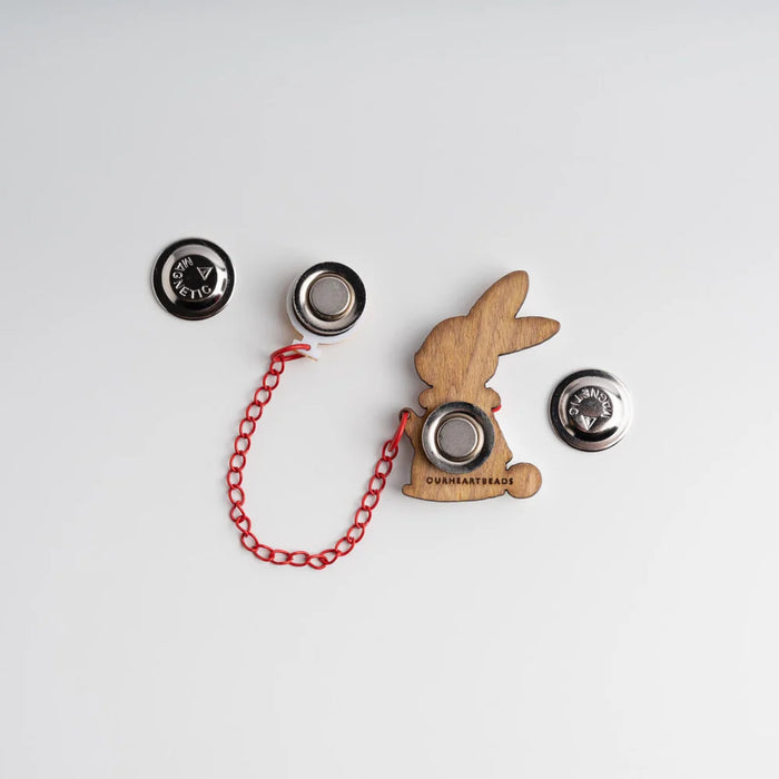 White Rabbit with Clock Brooch