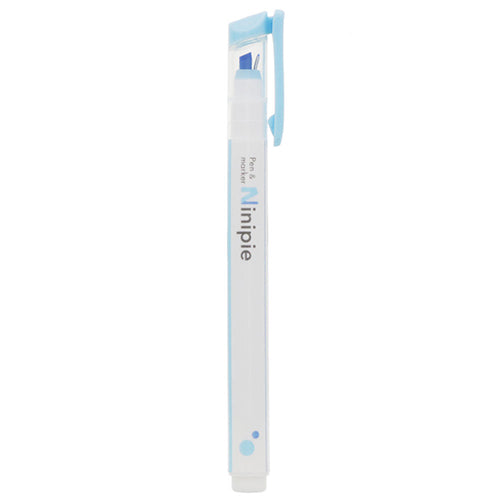 Ninipie Pen 2 Way Highlighter & Fine Tip Light Blue X Blue