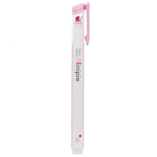 Ninipie Pen 2 Way Highlighter & Fine Tip Light Pink X Pink
