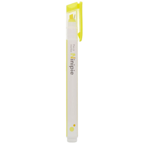 Ninipie Pen 2 Way Highlighter & Fine Tip Light Yellow X Yellow