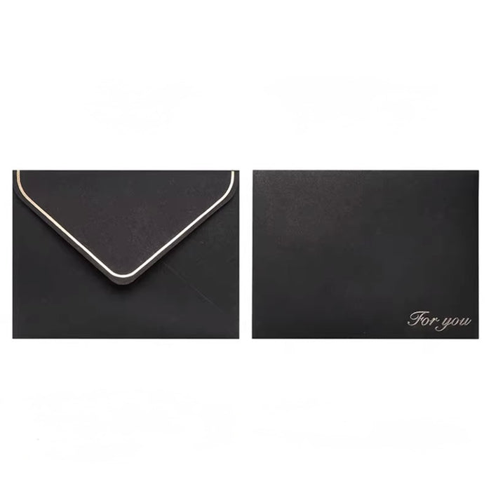 Greeting Card - Thank You Black with Gold Border