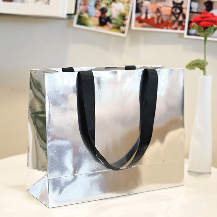 Gift Bag XL - Metallic Glossy Silver