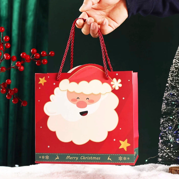Gift Bag L - Merry Christmas Santa Claus - Red