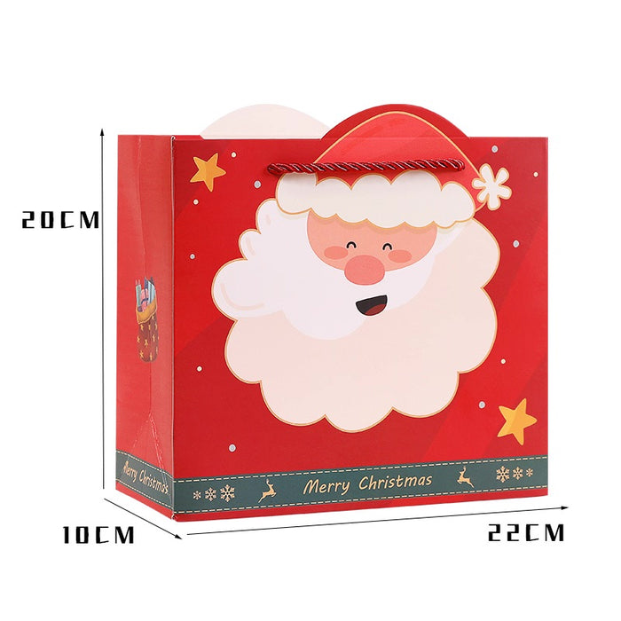 Gift Bag M - Merry Christmas Santa Claus - Red