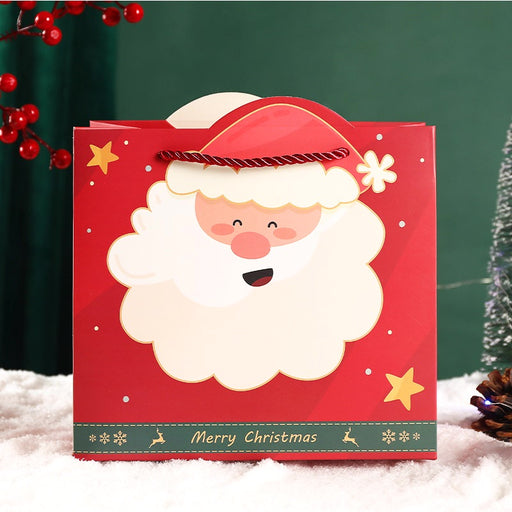 Gift Bag M - Merry Christmas Santa Claus - Red