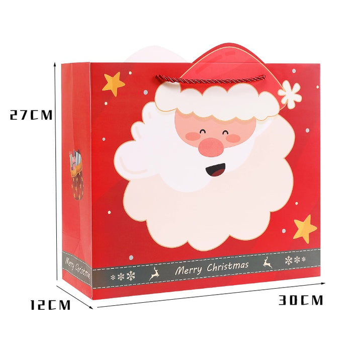 Gift Bag L - Merry Christmas Santa Claus - Red