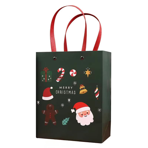 Gift Bag M - Merry Christmas Festive Character - Green