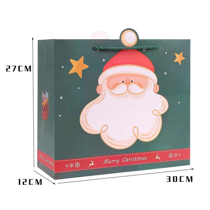 Gift Bag L - Merry Christmas Santa Claus - Green
