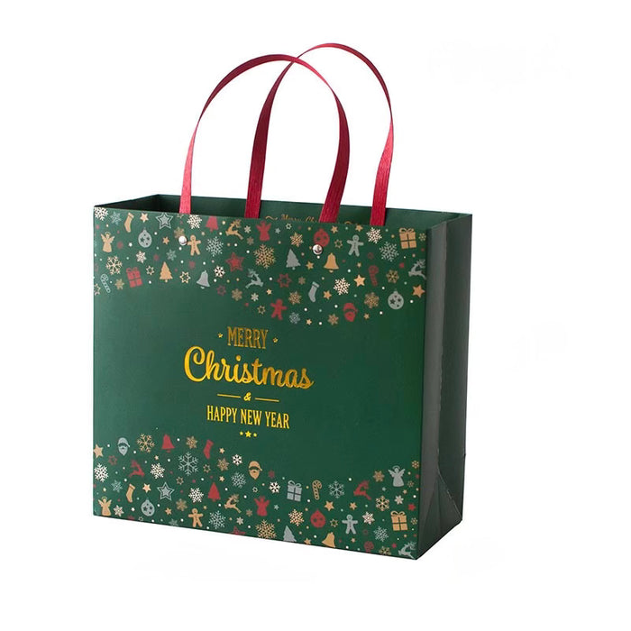 Gift Bag L - Merry Christmas & Happy New Year - Green
