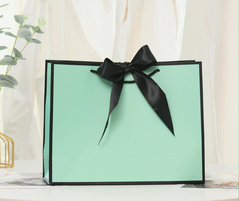 Gift Bag L - Light Green with Black Border