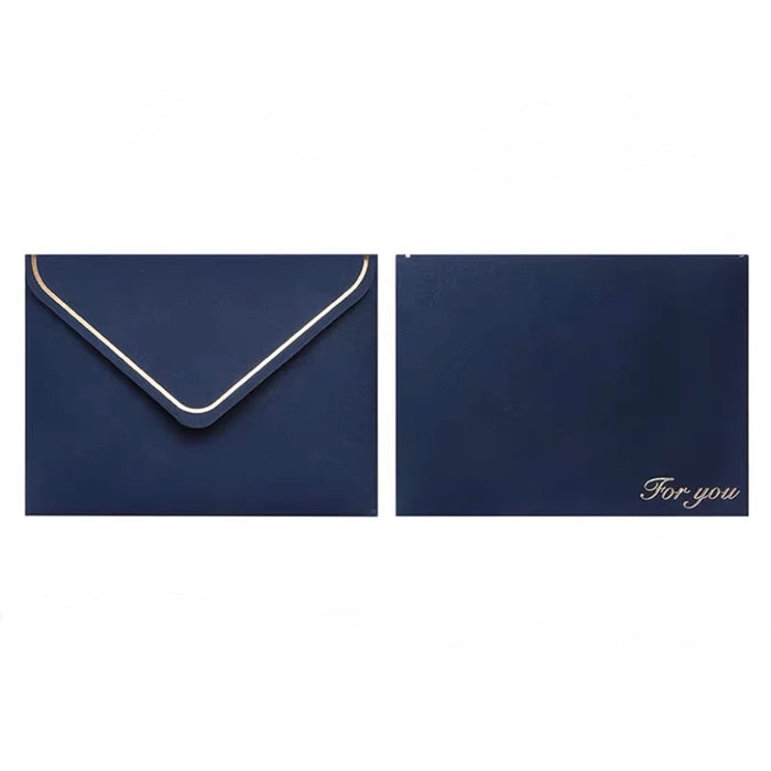 Greeting Card - Best Wishes Dark Blue with Gold Border